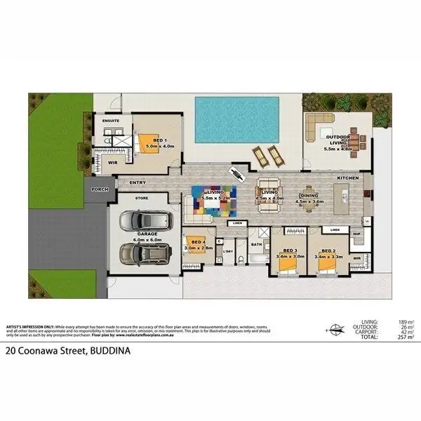 Floorplan of Homely house listing, 20 Coonawa Street, Buddina QLD 4575