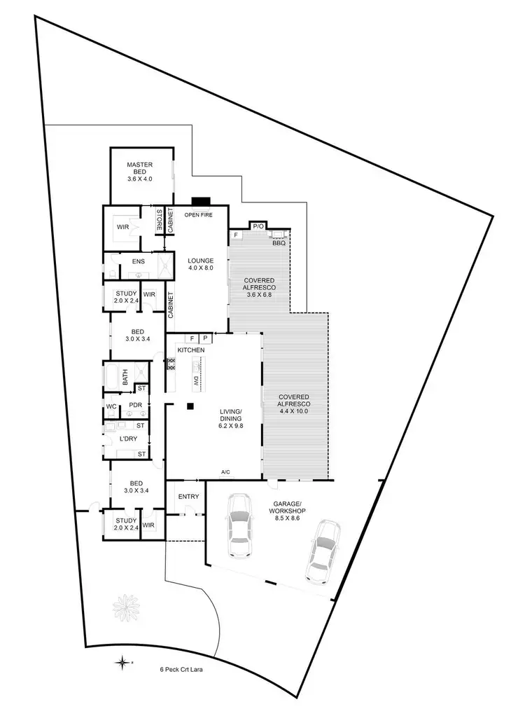 Floorplan of Homely house listing, 6 Peck Court, Lara VIC 3212