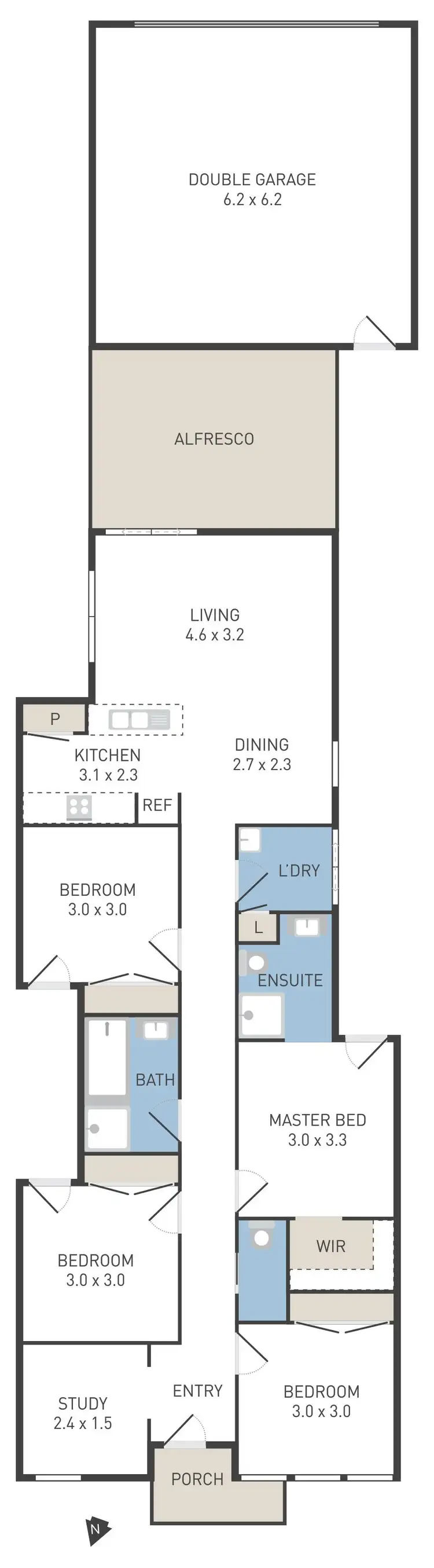 Floorplan of Homely house listing, 56 Powlett Street, Werribee VIC 3030