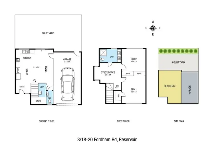 Floorplan of Homely townhouse listing, 3/18-20 Fordham Road, Reservoir VIC 3073