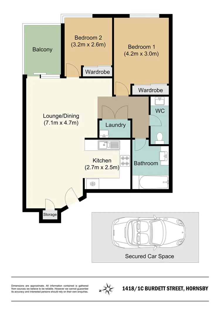 Floorplan of Homely apartment listing, 1418/1C Burdett Street, Hornsby NSW 2077