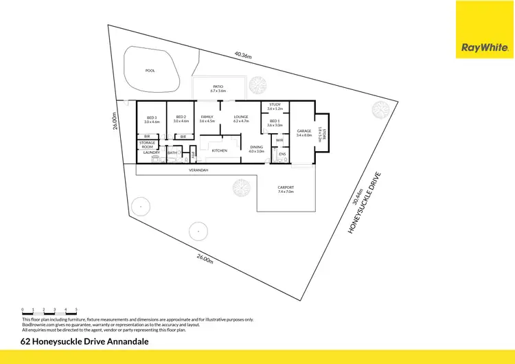 Floorplan of Homely house listing, 62 Honeysuckle Drive, Annandale QLD 4814