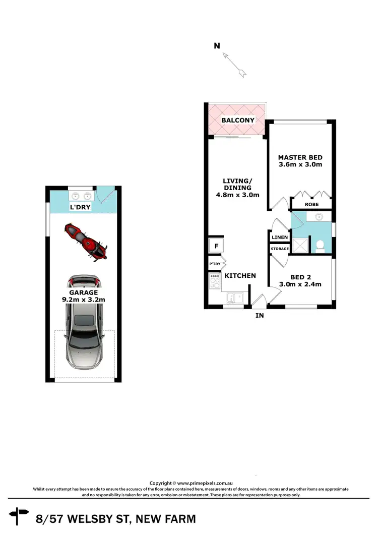 Floorplan of Homely apartment listing, 8/57 Welsby Street, New Farm QLD 4005