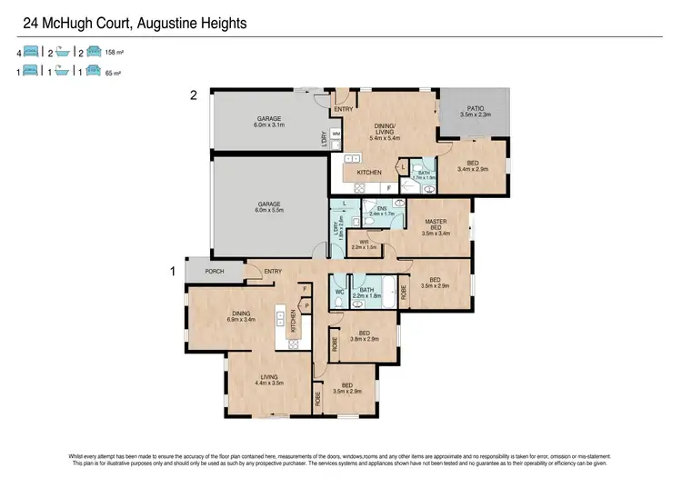 Floorplan of Homely semi-detached listing, 1&2/24 Mchugh Court, Augustine Heights QLD 4300