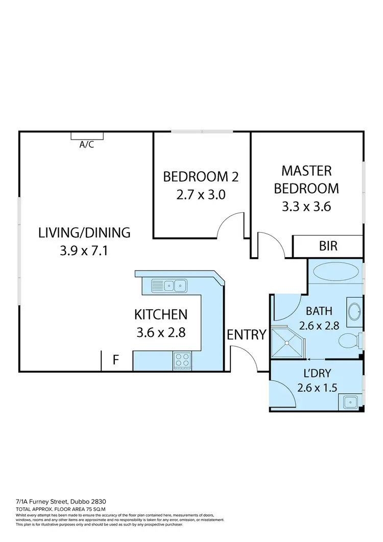 Floorplan of Homely unit listing, 7/1A Furney Street, Dubbo NSW 2830