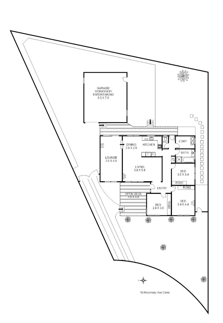 Floorplan of Homely house listing, 16 Rosemary Avenue, Corio VIC 3214