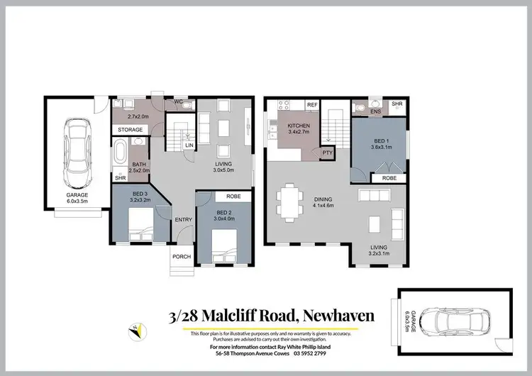 Floorplan of Homely townhouse listing, 3/28 Malcliff Road, Newhaven VIC 3925
