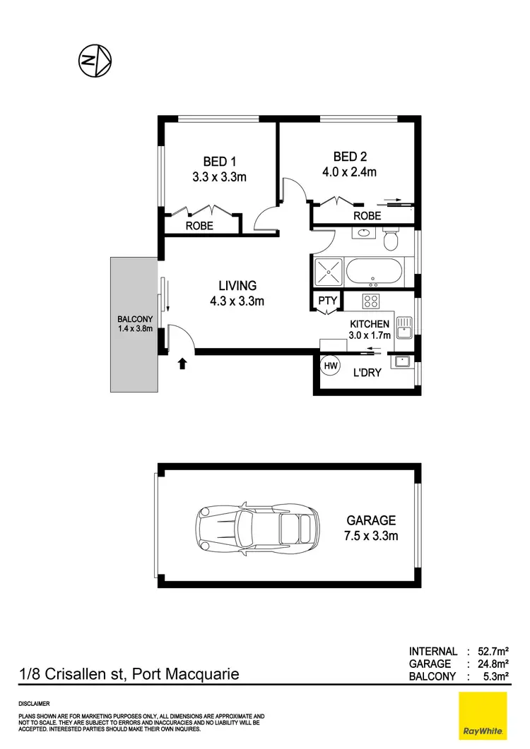 Floorplan of Homely unit listing, 1/8-10 Crisallen Street, Port Macquarie NSW 2444