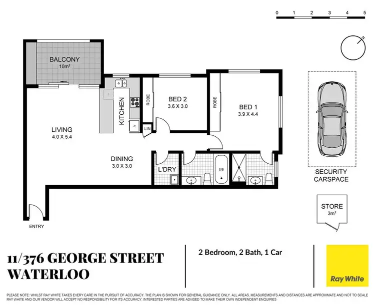 Floorplan of Homely apartment listing, 11/376 George Street, Waterloo NSW 2017