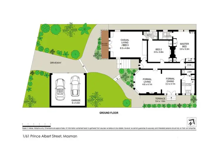 Floorplan of Homely semi-detached listing, 1/61 Prince Albert Street, Mosman NSW 2088