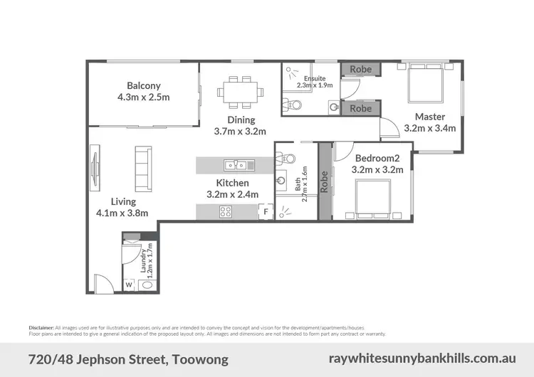 Floorplan of Homely apartment listing, 702/48 Jephson Street, Toowong QLD 4066