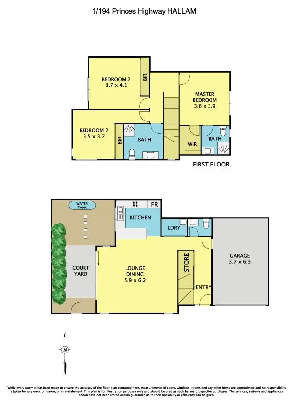 Floorplan of Homely townhouse listing, 1/194 Princes Highway, Hallam VIC 3803