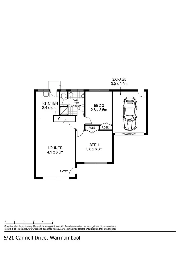 Floorplan of Homely unit listing, 5/21 Carmell Drive, Warrnambool VIC 3280