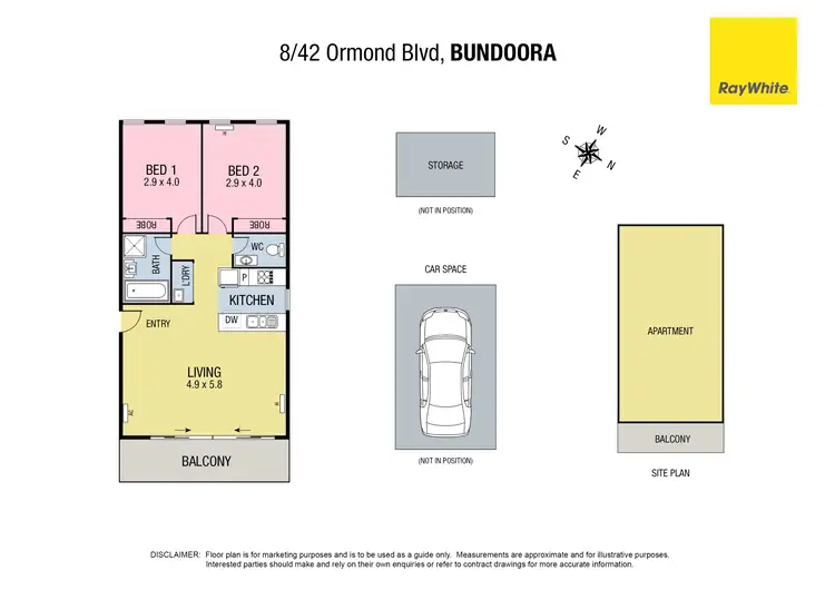 Floorplan of Homely apartment listing, 8/42 Ormond Boulevard, Bundoora VIC 3083