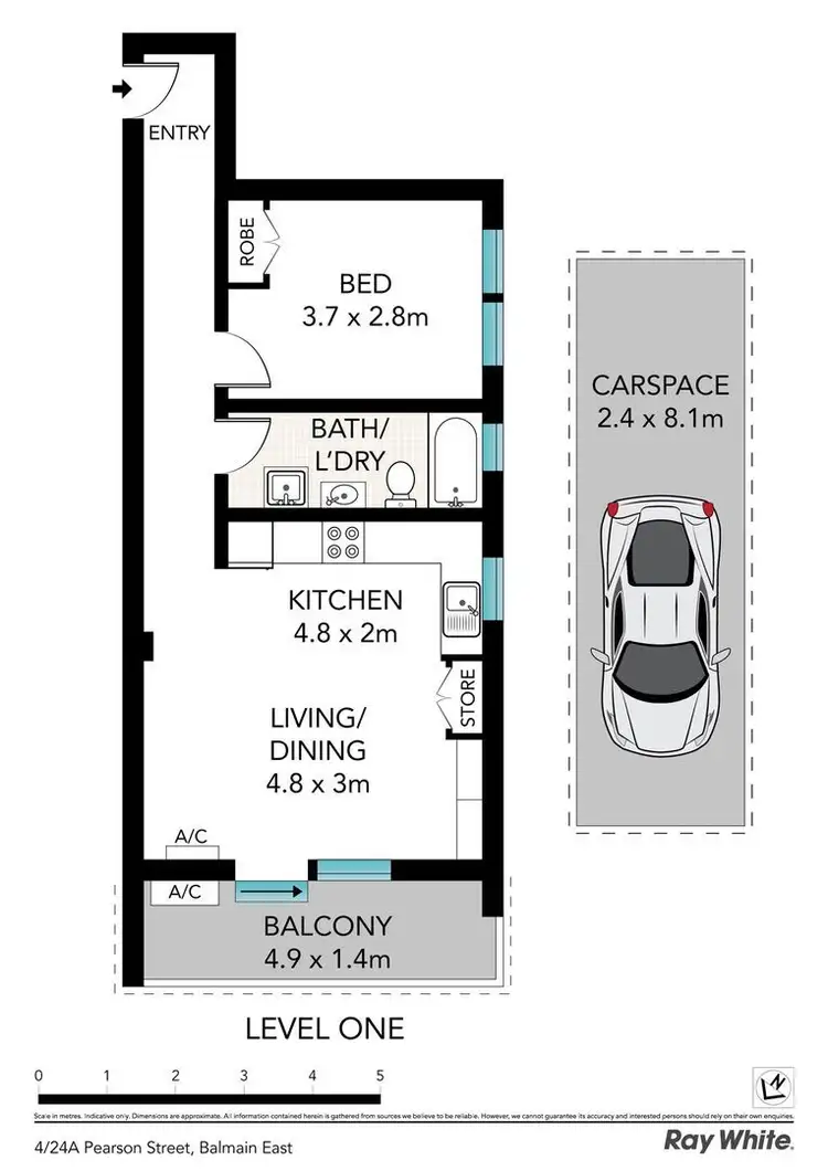 Floorplan of Homely apartment listing, 4/24A Pearson Street, Balmain East NSW 2041