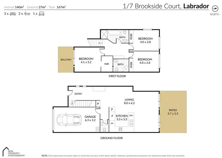 Floorplan of Homely semi-detached listing, 1/7 Brookside Road, Labrador QLD 4215