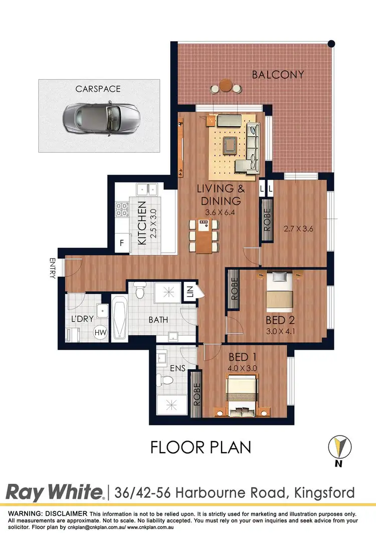Floorplan of Homely apartment listing, 36/42 Harbourne Road, Kingsford NSW 2032