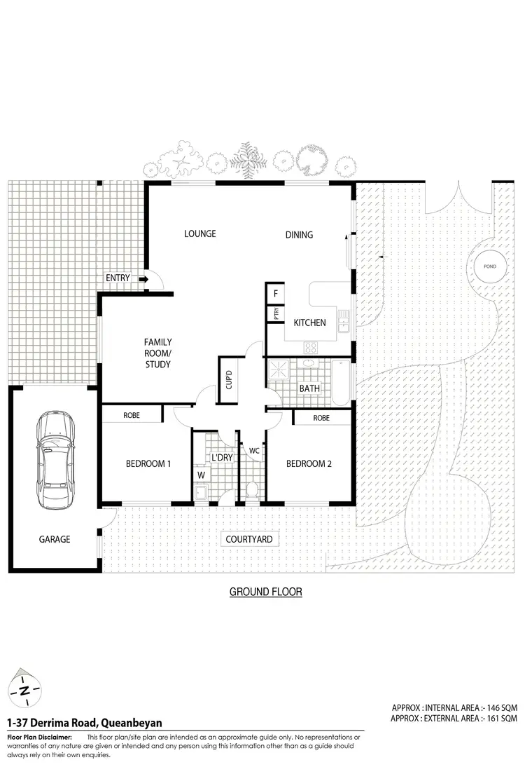 Floorplan of Homely townhouse listing, 1/37 Derrima Road, Queanbeyan NSW 2620