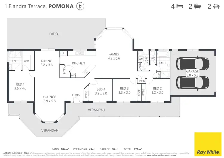 Floorplan of Homely house listing, 1 Elandra Terrace, Pomona QLD 4568