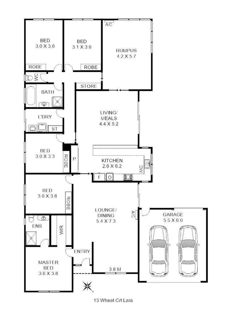 Floorplan of Homely house listing, 13 Wheat Court, Lara VIC 3212