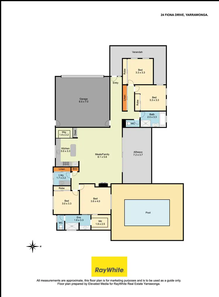 Floorplan of Homely house listing, 24 Fiona Drive, Yarrawonga VIC 3730