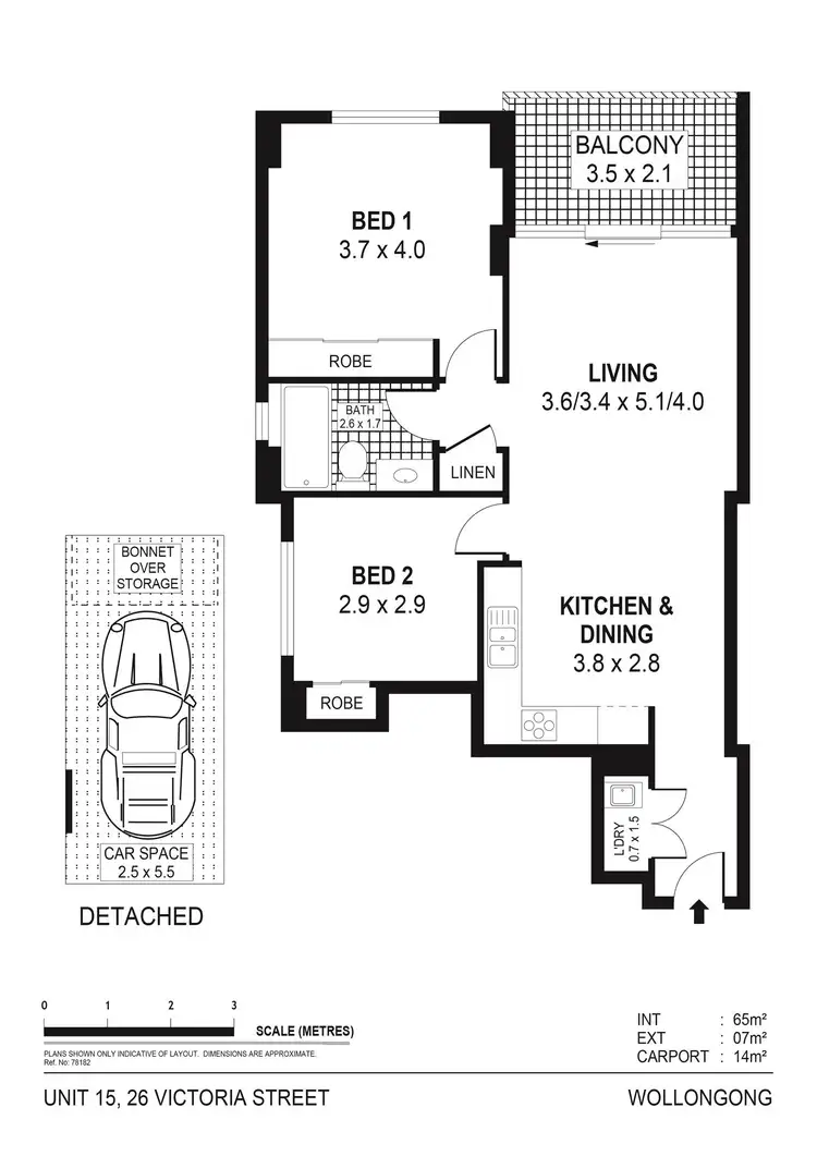 Floorplan of Homely unit listing, 15/26 Victoria Street, Wollongong NSW 2500
