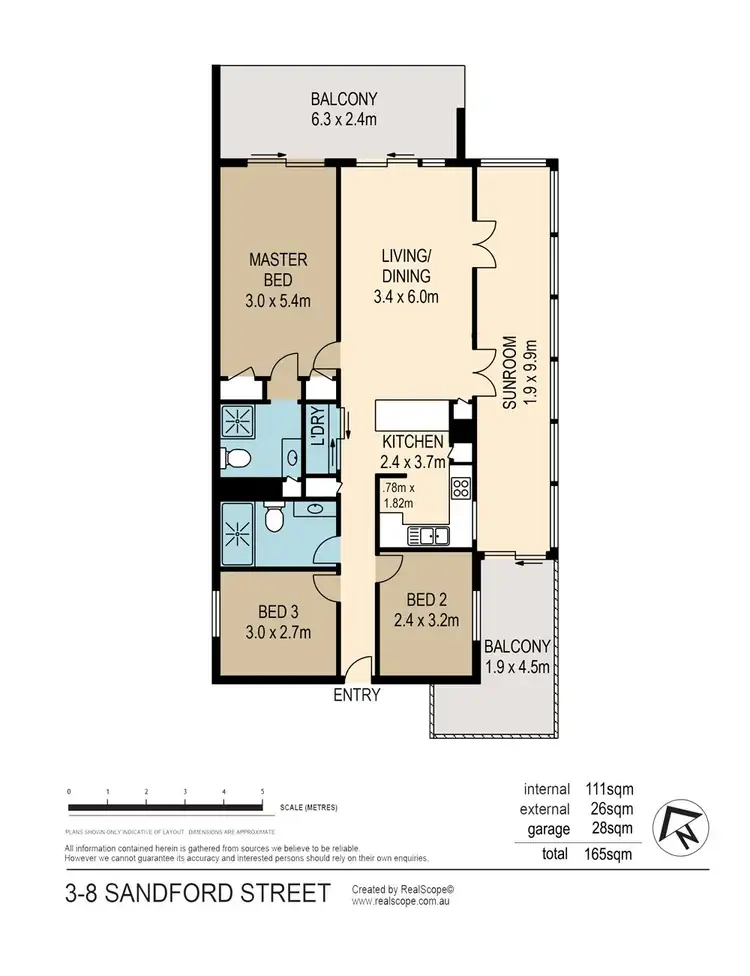 Floorplan of Homely apartment listing, 3/8 Sandford Street, St Lucia QLD 4067