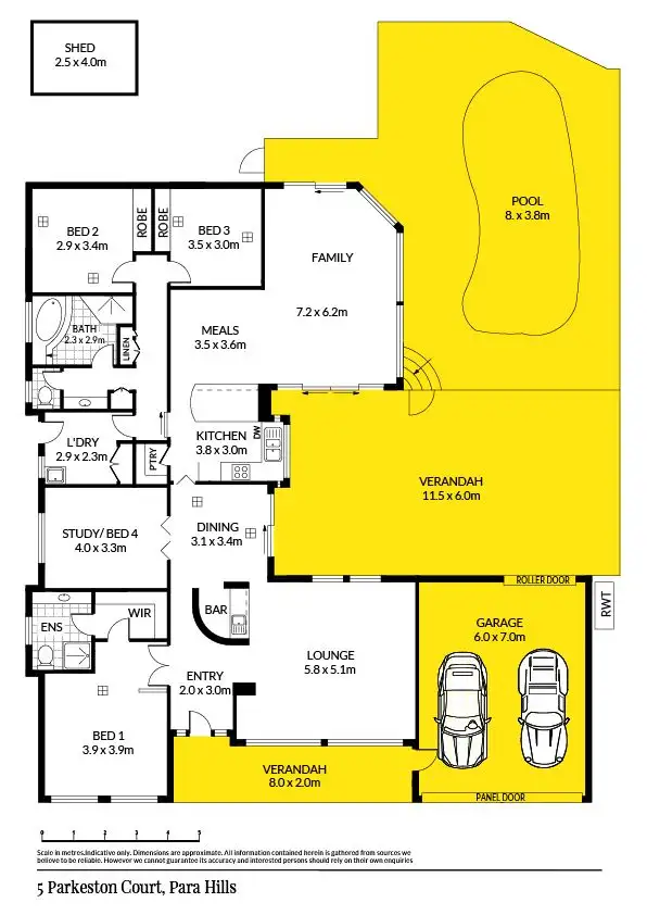 Floorplan of Homely house listing, 5 Parkeston Court, Para Hills SA 5096