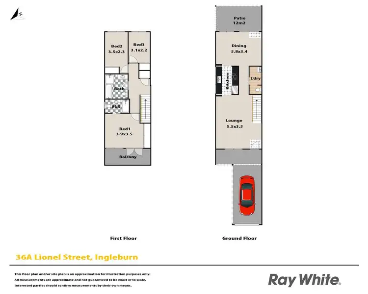 Floorplan of Homely semi-detached listing, 36A Lionel Street, Ingleburn NSW 2565