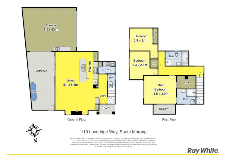 Floorplan of Homely townhouse listing, 1/10 Loveridge Way, South Morang VIC 3752