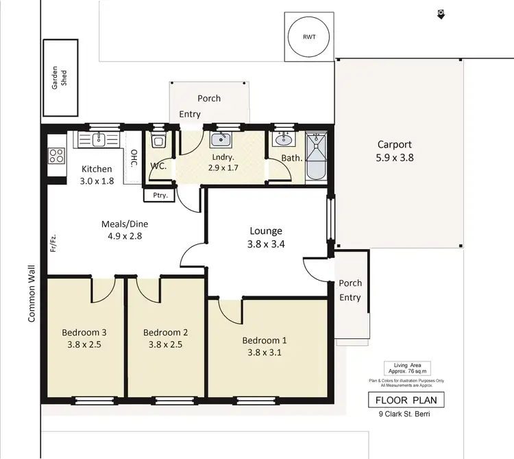 Floorplan of Homely house listing, 9 Clark Street, Berri SA 5343