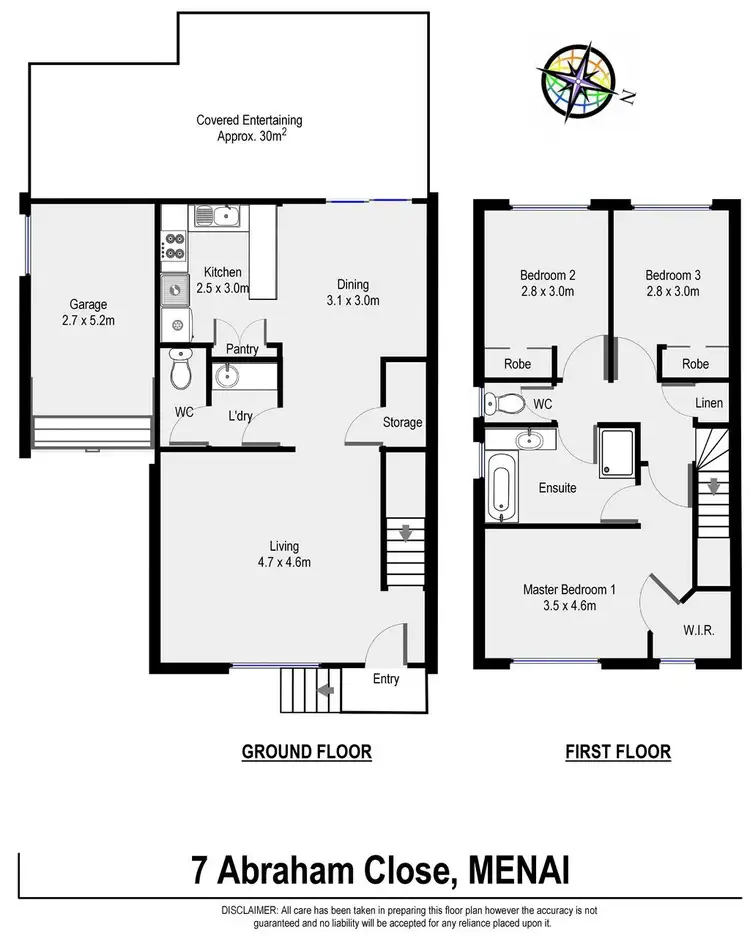 Floorplan of Homely semi-detached listing, 7 Abraham Close, Menai NSW 2234