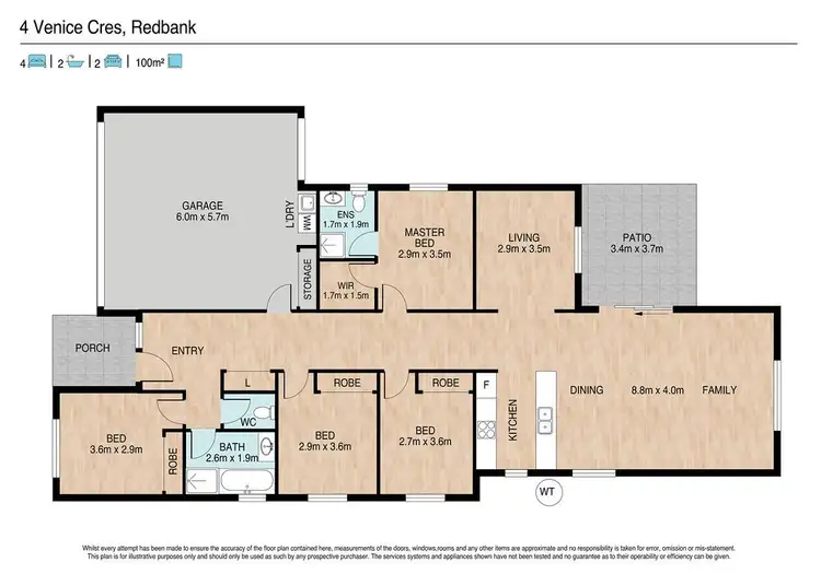 Floorplan of Homely house listing, 4 Venice Crescent, Redbank QLD 4301