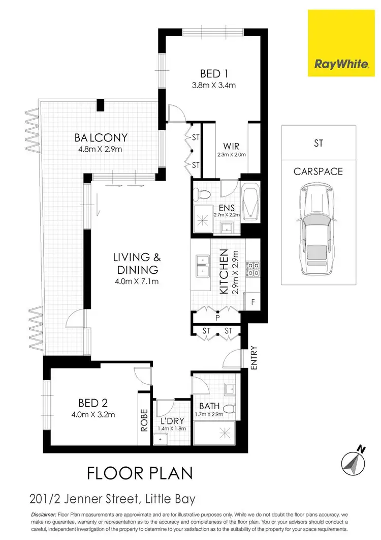 Floorplan of Homely apartment listing, 201/2-4 Jenner Street, Little Bay NSW 2036