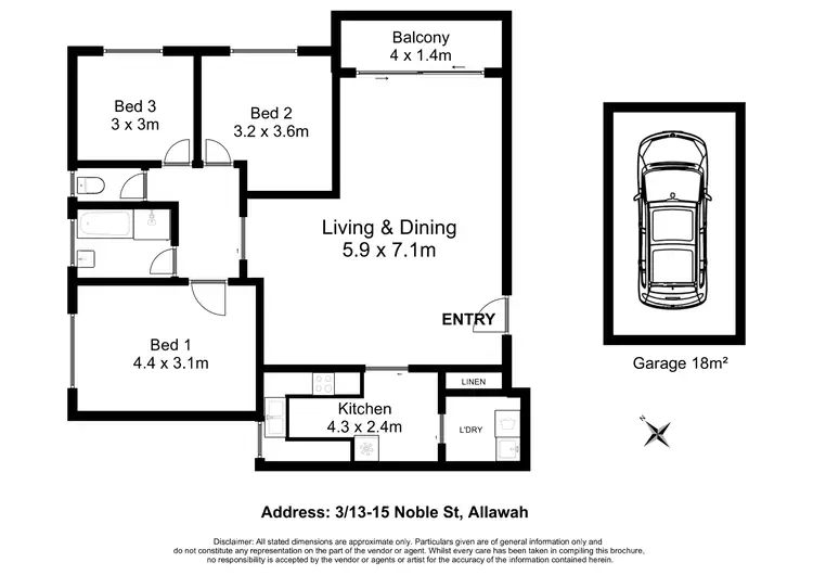Floorplan of Homely unit listing, 3/13-15 Noble Street, Allawah NSW 2218