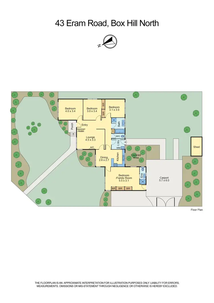 Floorplan of Homely house listing, 43 Eram Road, Box Hill North VIC 3129