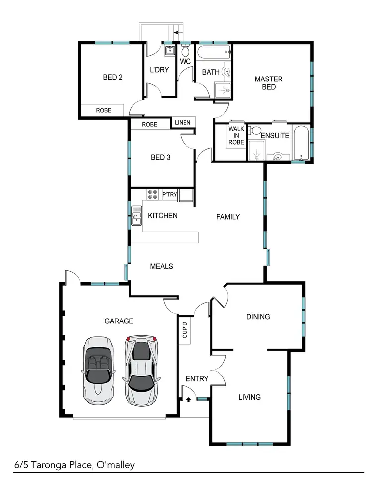 Floorplan of Homely townhouse listing, 6/5 Taronga Place, O'malley ACT 2606