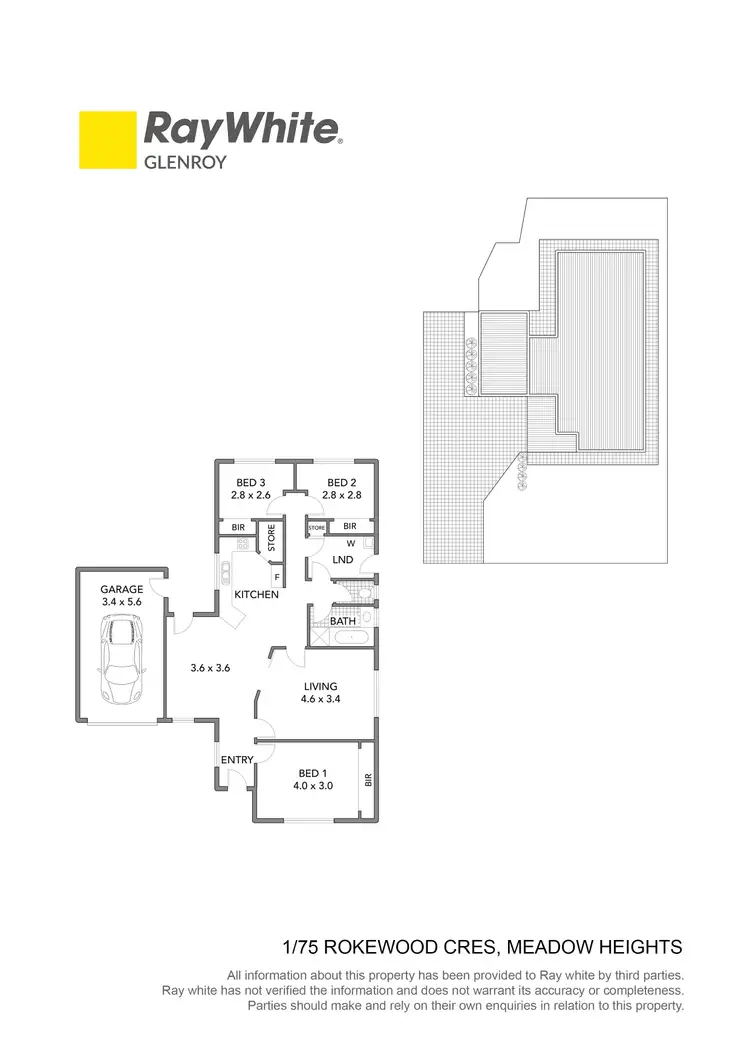 Floorplan of Homely unit listing, 1/75 Rokewood Crescent, Meadow Heights VIC 3048