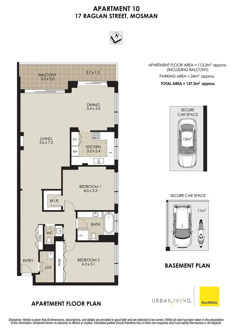 Floorplan of Homely apartment listing, 10/17 Raglan Street, Mosman NSW 2088