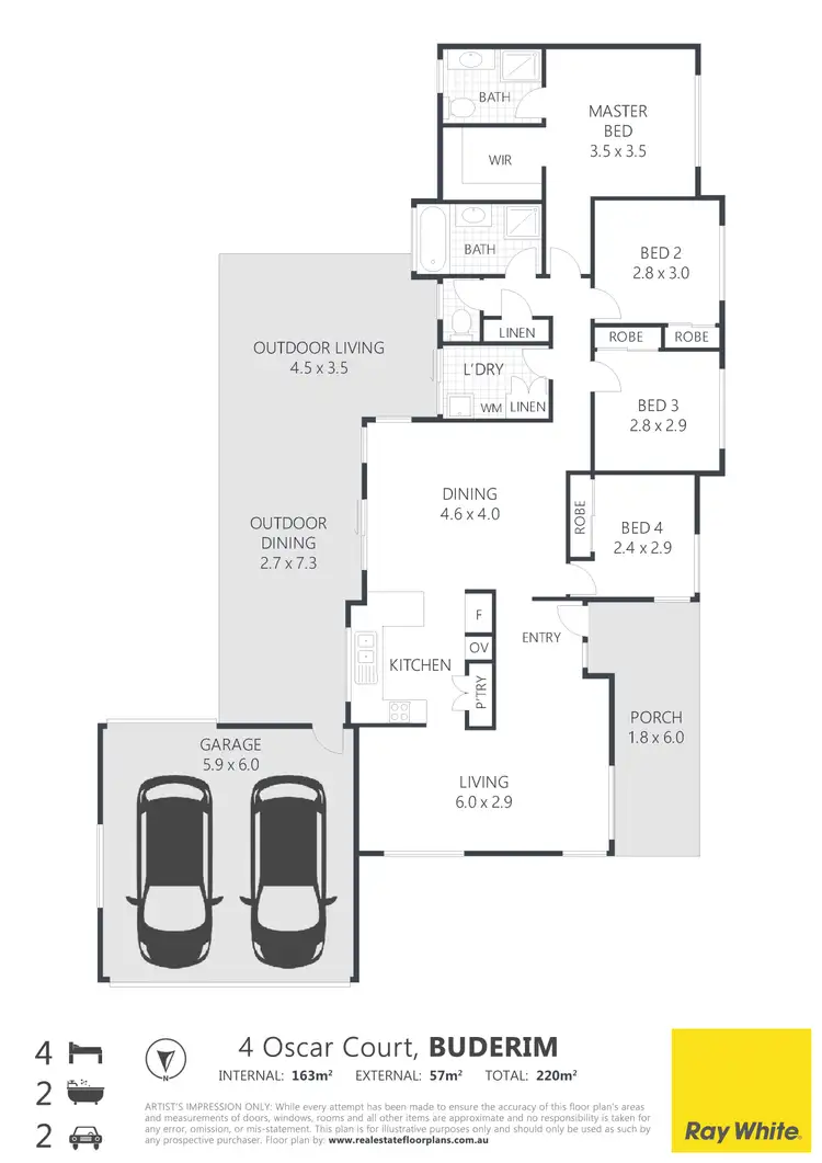 Floorplan of Homely house listing, 4 Oscar Court, Buderim QLD 4556