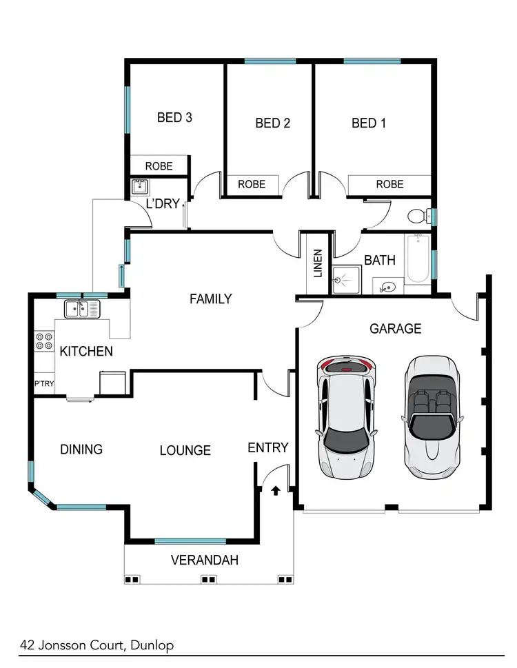 Floorplan of Homely house listing, 42 Jonsson Court, Dunlop ACT 2615