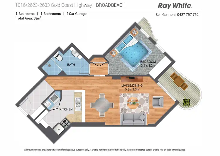 Floorplan of Homely unit listing, 1016/2623-2633 Gold Coast Highway, Broadbeach QLD 4218