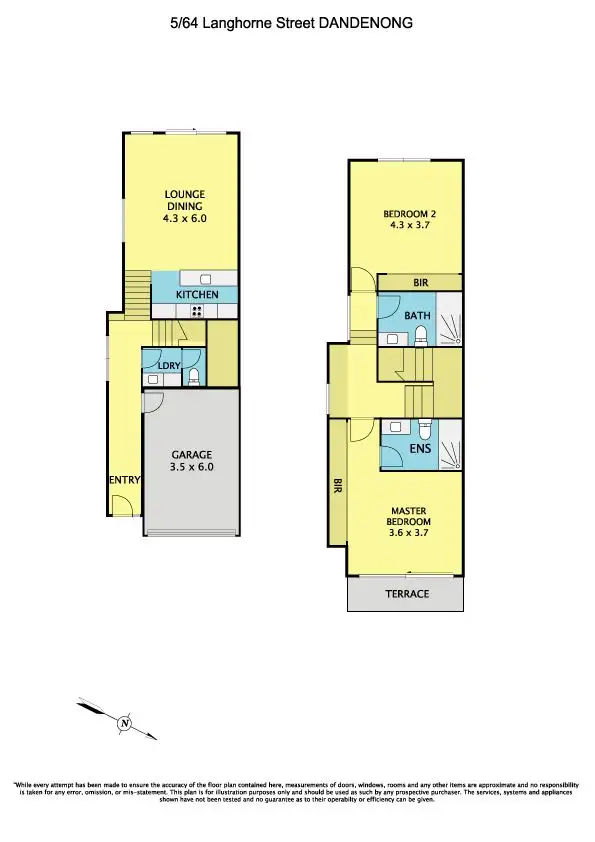 Floorplan of Homely townhouse listing, 5/64 Langhorne Street, Dandenong VIC 3175