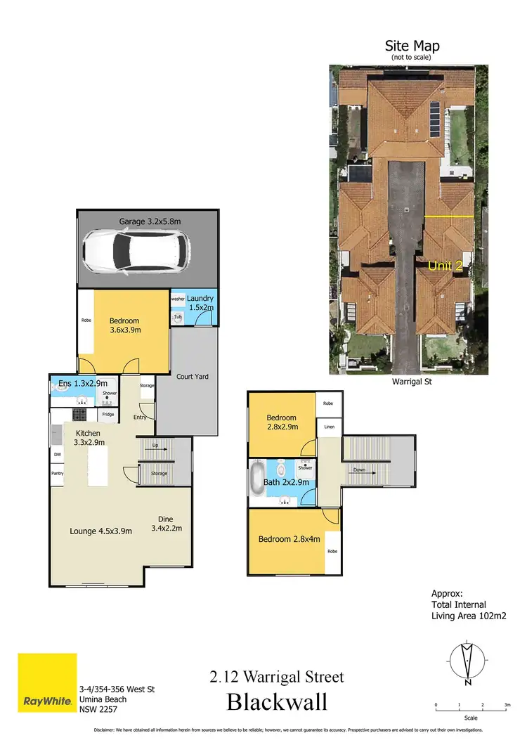 Floorplan of Homely townhouse listing, 2/12 Warrigal Street, Blackwall NSW 2256