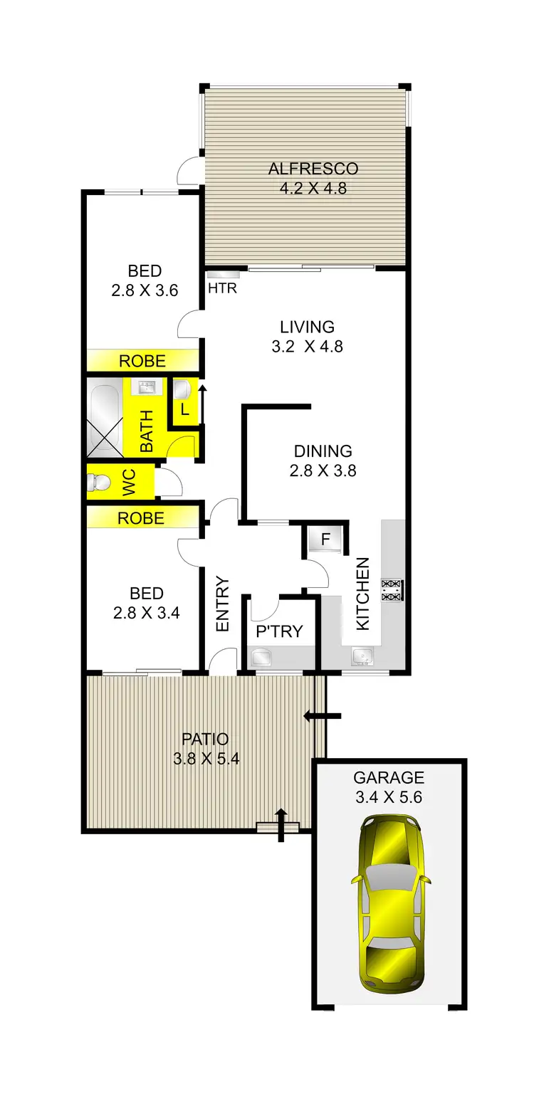 Floorplan of Homely unit listing, 15/9 Matilda Court, Belmont VIC 3216