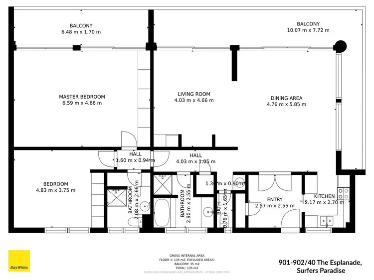 Floorplan of Homely unit listing, 901 & 902/40 The Esplanade, Surfers Paradise QLD 4217