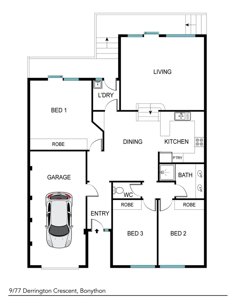 Floorplan of Homely townhouse listing, 9/77 Derrington Crescent, Bonython ACT 2905