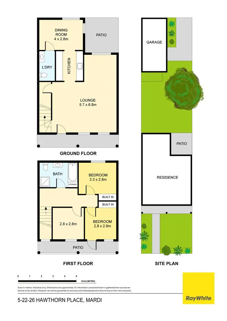 Floorplan of Homely townhouse listing, 5/22-26 Hawthorn Place, Mardi NSW 2259