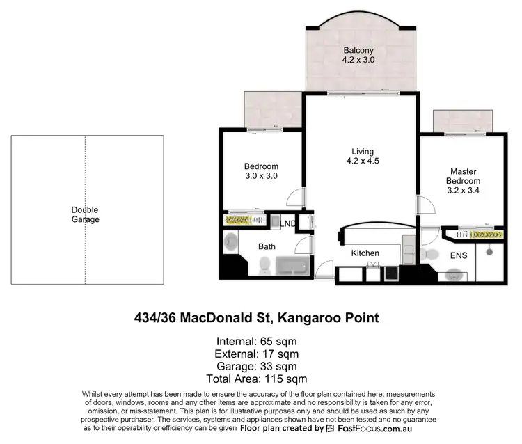 Floorplan of Homely apartment listing, 434/36 MacDonald Street, Kangaroo Point QLD 4169