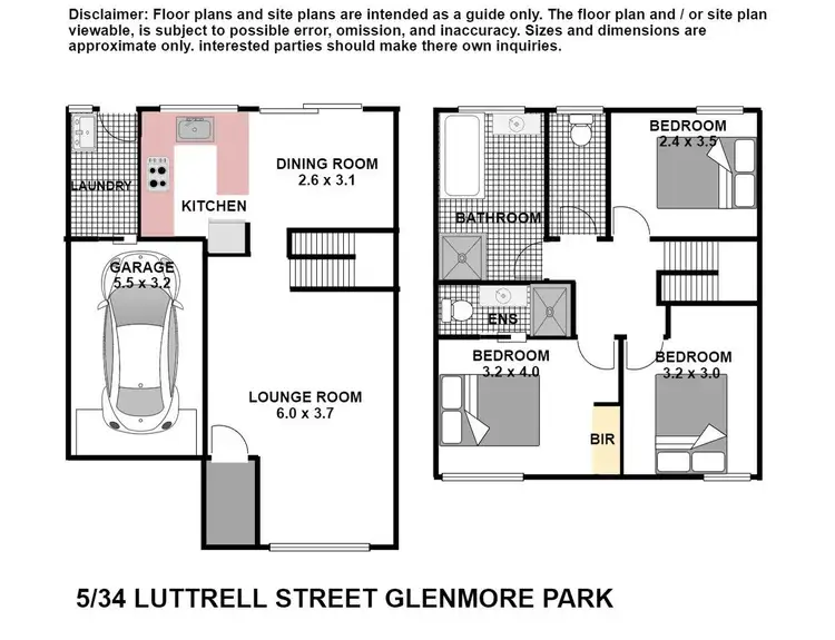 Floorplan of Homely townhouse listing, 5/34 Luttrell Street, Glenmore Park NSW 2745